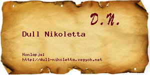 Dull Nikoletta névjegykártya