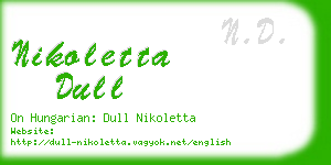 nikoletta dull business card